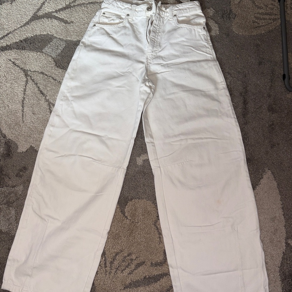 Zara White Wide Leg Jeans